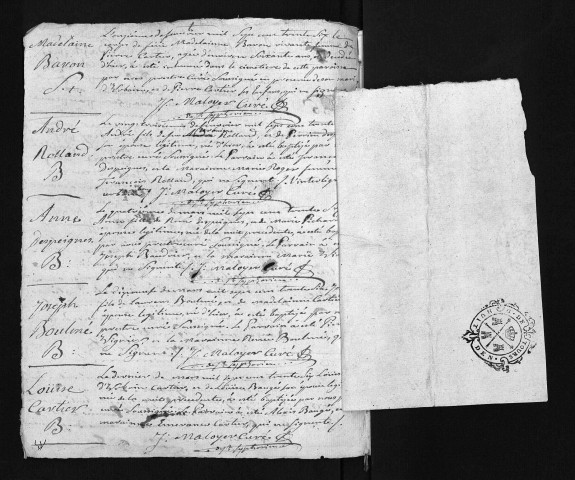 Collection du greffe. Baptêmes, mariages, sépultures, 1736 - Les années 1732-1735 sont lacunaires dans cette collection