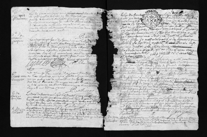Collection du greffe. Baptêmes, mariages, sépultures, 1735 - L'année 1734 est lacunaire dans cette collection