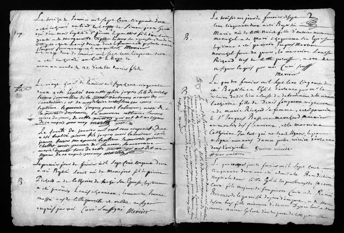 Collection du greffe. Baptêmes, mariages, sépultures, 1752