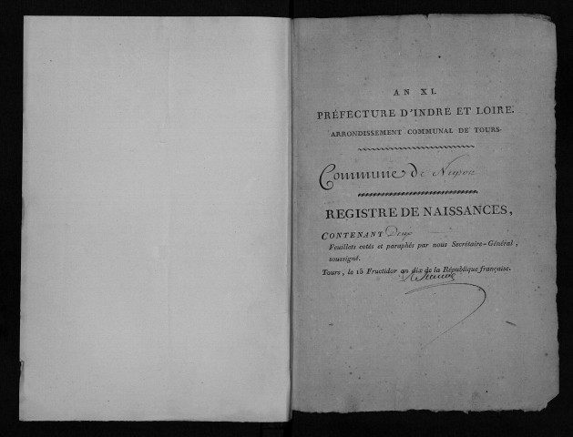 Négron. Naissances, mariages, décès, an XI-1836