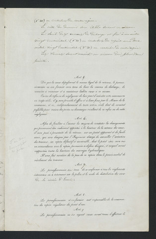 Règlement d'eau du moulin de Liaunay (22 mars 1852)