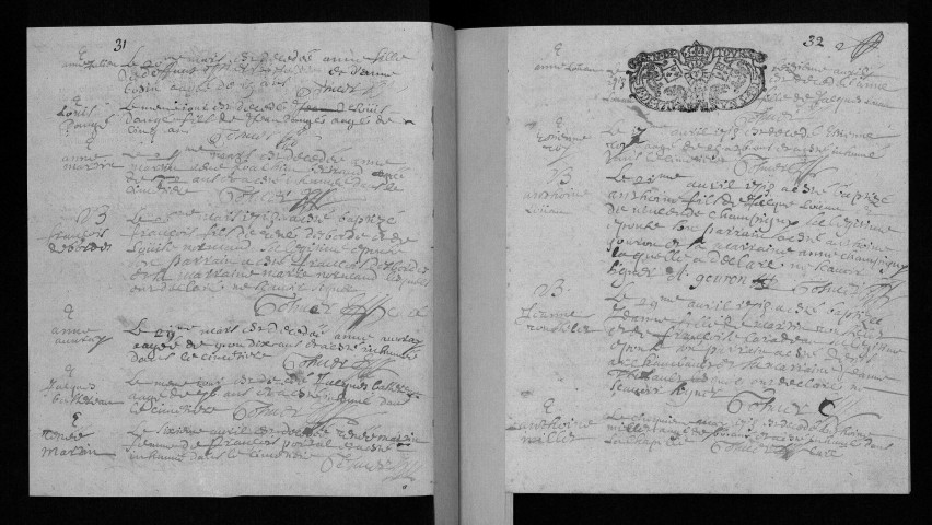 Collection communale. Baptêmes, mariages, sépultures, 1713-1714