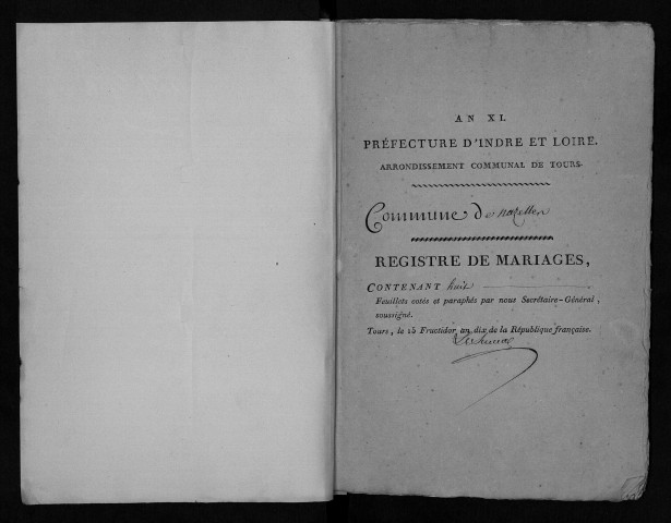 Nazelles. Naissances, mariages, décès, an XI-1817