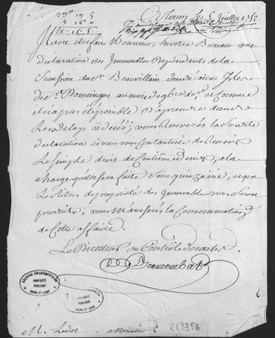 Centième denier (6 juin 1748-27 juillet 1753) et insinuations suivant le tarif (23 mai 1751-27 juillet 1753)