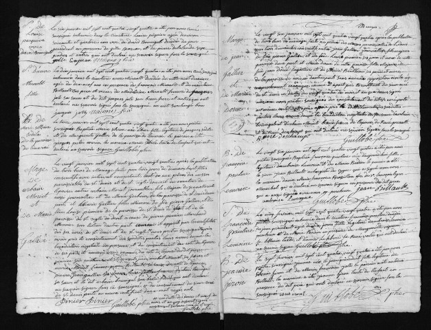 Collection du greffe. Baptêmes, mariages, sépultures, 5 janvier-26 décembre 1784
