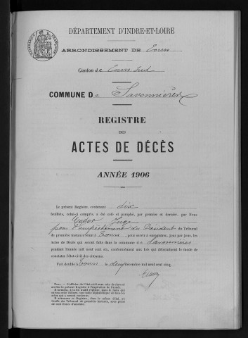 Décès, 1906-1922