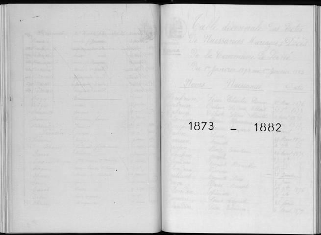 Naissances, mariages, décès