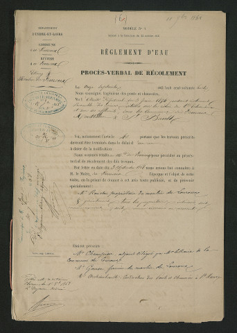 Procès-verbal de récolement (11 septembre 1868)