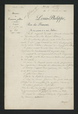 Ordonnance royale valant règlement d'eau (2 novembre 1840)