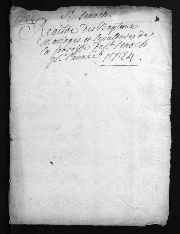 Baptêmes, mariages, sépultures, 1724