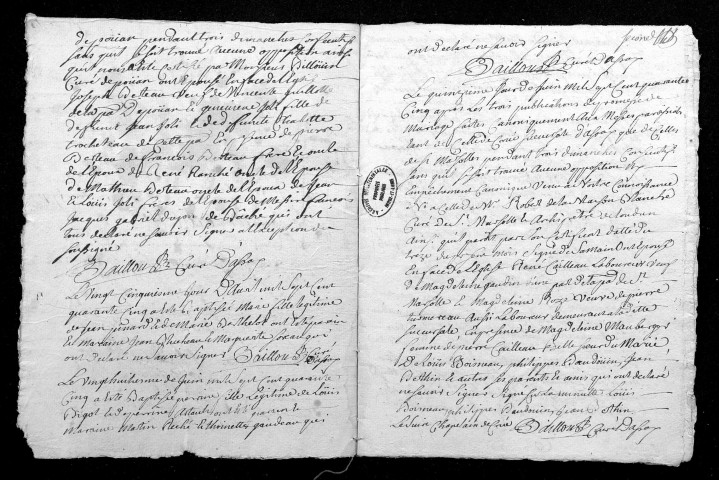 Collection du greffe. Baptêmes, mariages, sépultures, 1745