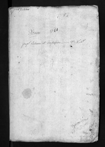 Collection du greffe. Baptêmes, mariages, sépultures, 1784