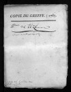 Collection du greffe. Baptêmes, mariages, sépultures, 1785