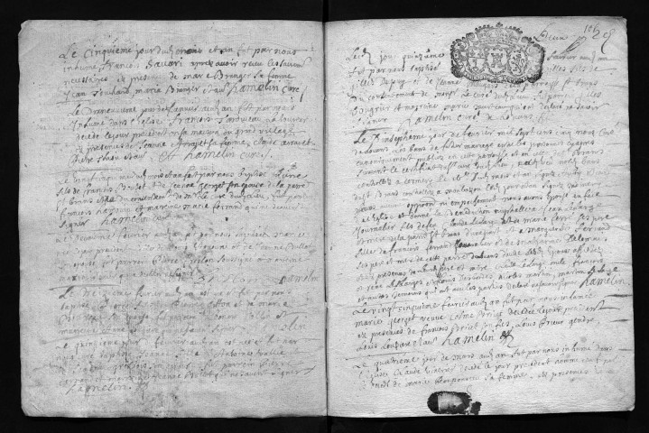 Collection communale. Baptêmes, mariages, sépultures, 1705-1712