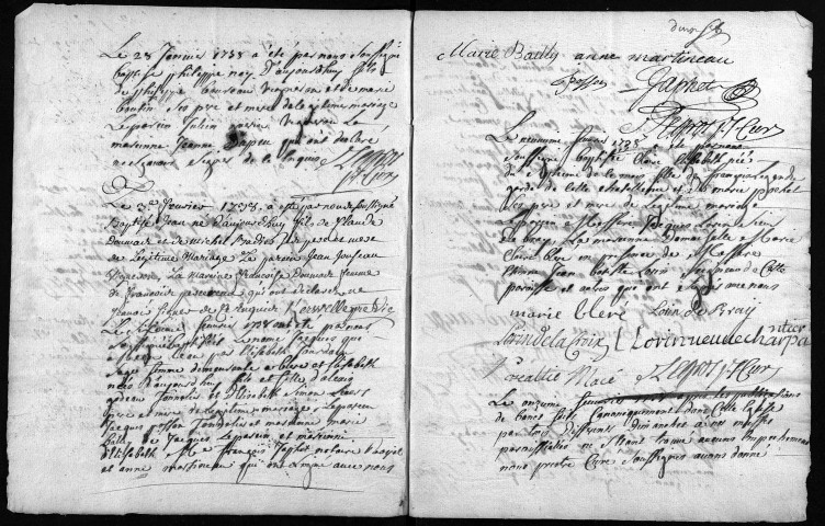 Collection du greffe. Baptêmes, mariages, sépultures, 1738-1739