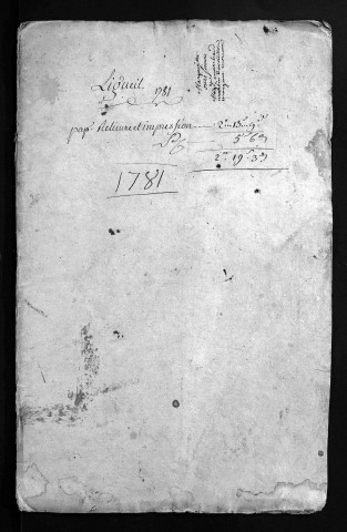 Collection du greffe. Baptêmes, mariages, sépultures, 1781