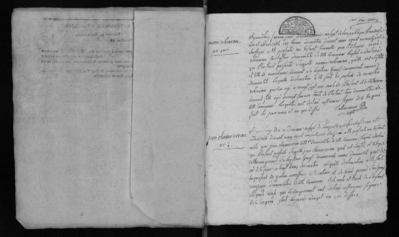 Naissances, mariages, décès, an VII-an VIII