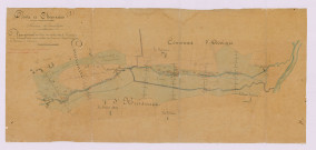 Plan général des biefs des moulins Brulé, Fromentières et de l'Arceau (10 avril 1851)
