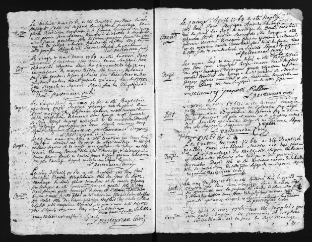 Collection du greffe. Baptêmes, mariages, sépultures, 1763-1764