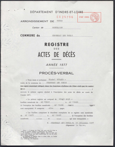 Décès, 1977-1978