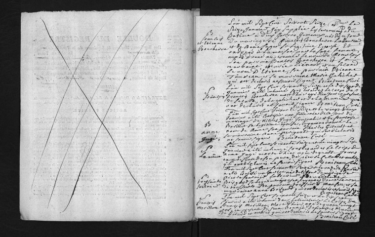 Collection du greffe. Baptêmes, mariages, sépultures, 1776