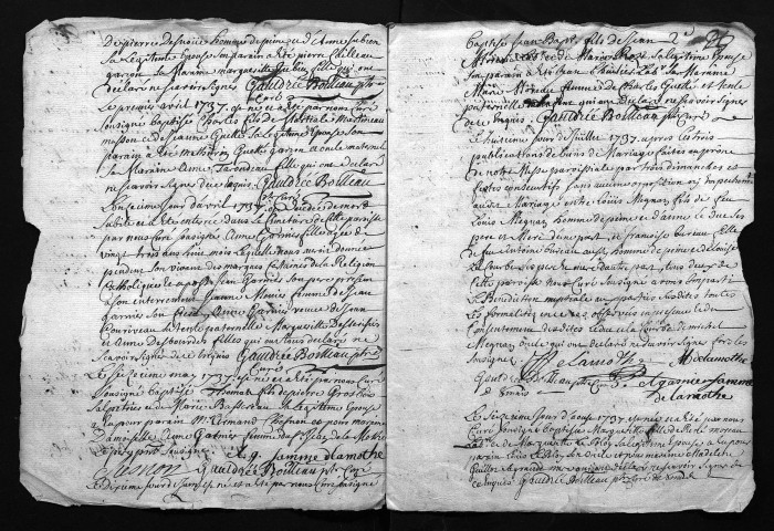 Collection du greffe. Baptêmes, mariages, sépultures, 1737 - L'année 1736 est lacunaire dans cette collection