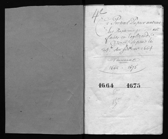 Collection communale. Baptêmes, 1664-1675