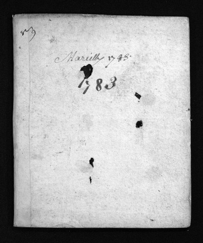 Collection du greffe. Baptêmes, mariages, sépultures, 1783