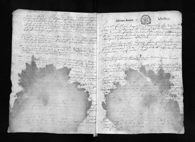 Baptêmes, mariages, sépultures, 1680 - L'année 1679 est lacunaire dans la collection du greffe