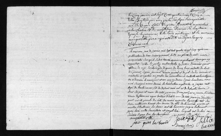 Baptêmes, mariages, sépultures, 1785