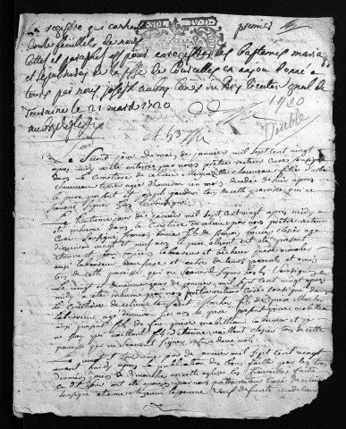 Collection du greffe. Baptêmes, mariages, sépultures, 1720-janvier 1721 - L'année 1719 est lacunaire dans cette collection