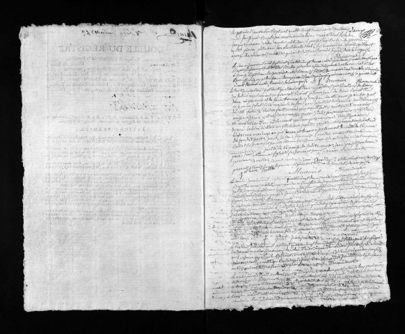 Collection du greffe. Baptêmes, mariages, sépultures, 1782