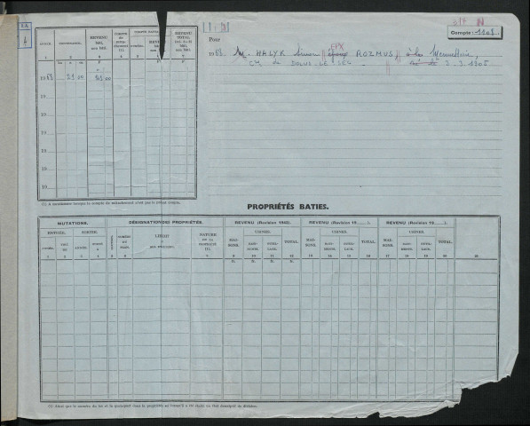 Comptes actifs H - Q.