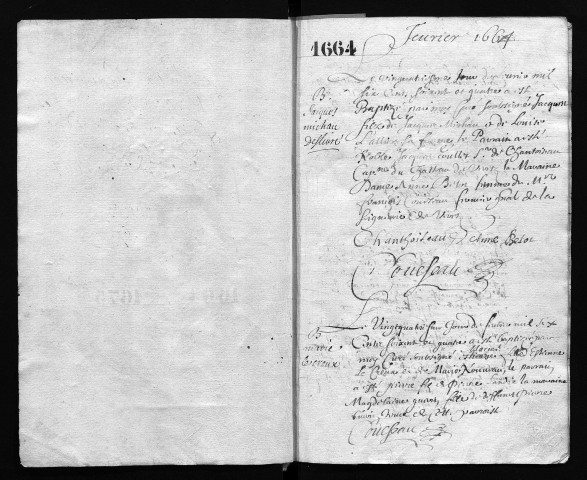 Collection communale. Baptêmes, 1664-1675