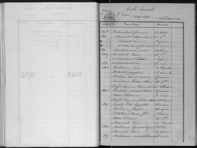 Naissances, mariages, décès