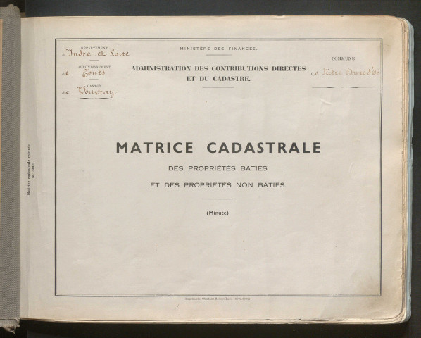 Table des comptes de la matrice. Comptes actifs personnes morales et A - G.