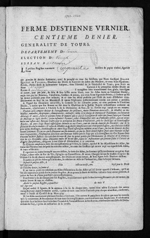Centième denier et insinuations suivant le tarif (16 mai 1739-18 novembre 1740 )