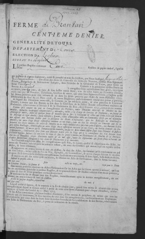 Centième denier et insinuations suivant le tarif (6 février 1753-9 avril 1757)
