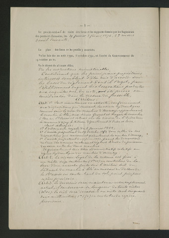 Arrêté préfectoral valant règlement d'eau (5 avril 1876)