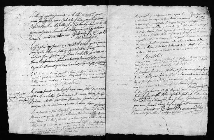 Collection du greffe. Baptêmes, mariages, sépultures, 1755