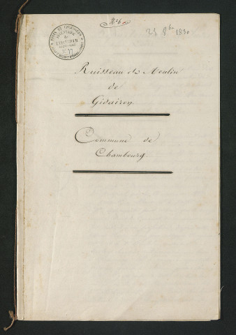 Procès-verbal de visite (25 octobre 1830)