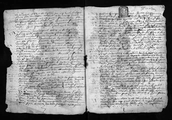 Collection du greffe. Baptêmes, mariages, sépultures, 1687 - L'année 1686 est lacunaire dans cette collection