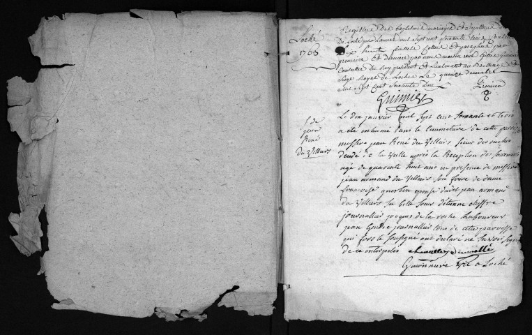 Collection du greffe. Baptêmes, mariages, sépultures, 1763