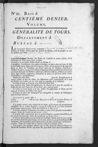 Centième denier et insinuations suivant le tarif (1er décembre 1773-2 mai 1775)