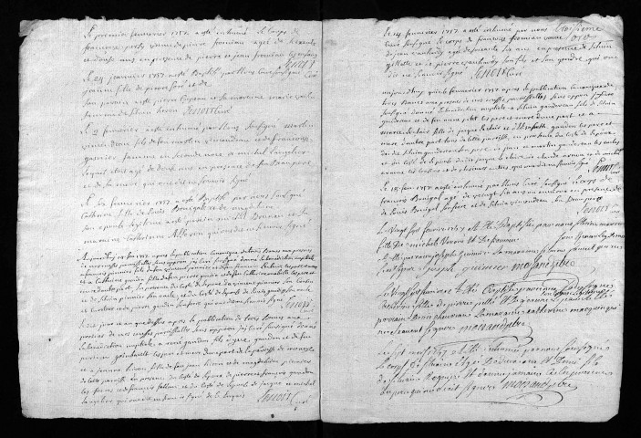 Collection du greffe. Baptêmes, mariages, sépultures, 1757