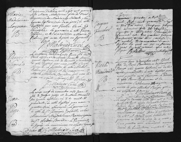 Collection du greffe. Baptêmes, mariages, sépultures, 1747 - L'année 1746 est lacunaire dans cette collection