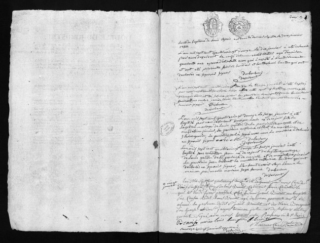 Collection du greffe. Baptêmes, mariages, sépultures, 10 janvier-19 décembre 1792