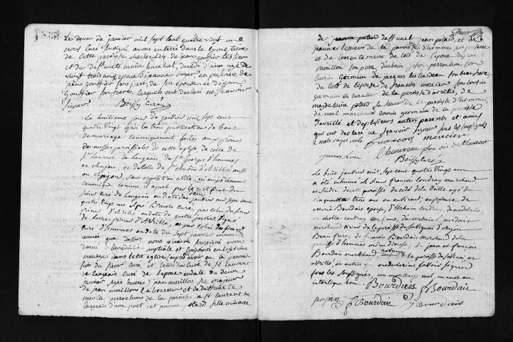 Collection du greffe. Baptêmes, mariages, sépultures, 1781