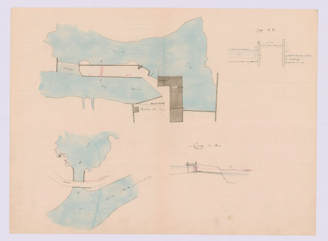 Demande de construction de vannes de décharge : plan (14 juin 1895)