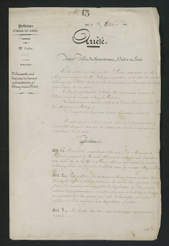 Arrêté (15 octobre 1856)